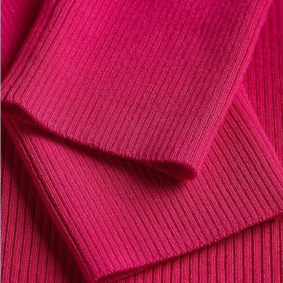 Express Body Contour Wrap Front Sweater, NWT, Sz L, Hot Pink, Retail $78.00 - Picture 6 of 9